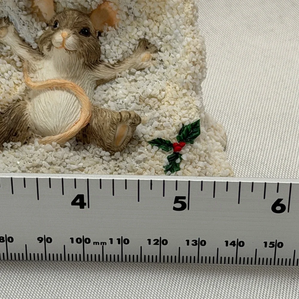 Vintage Silvestri Mouse Snow Figurine Christmas Winter Cottagecore Holiday Decor